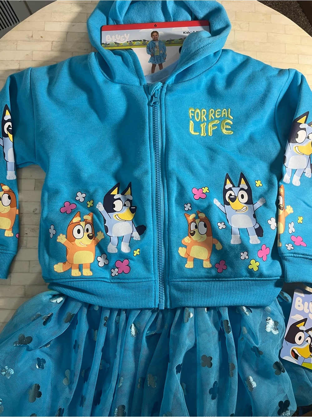 Bluey 3 Piece Matching Set Hoodie, T-Shirt and Tutu - Picture 2 of 7